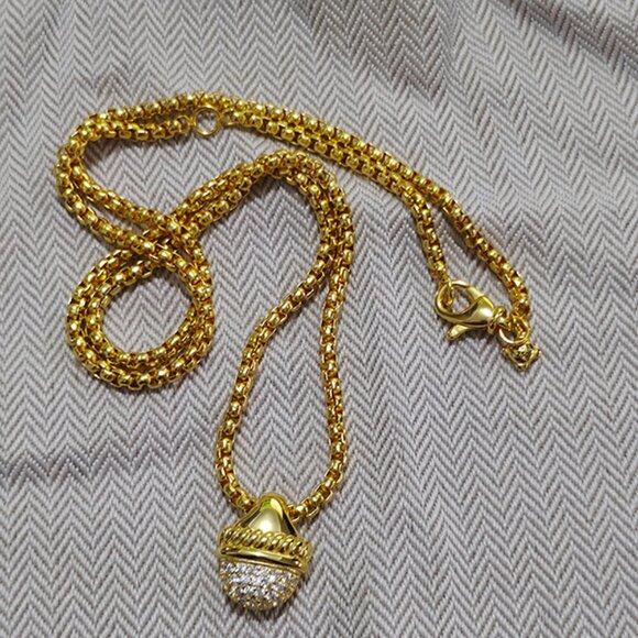 David Yurman 18K Acorn Pendant Necklace - Picture 5 of 5